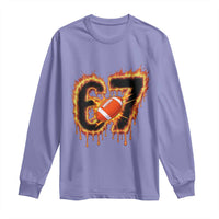 Funny American Football Six Seven Long Sleeve Shirt Fire Drip 67 Meme - Wonder Print Shop