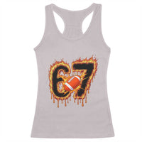 Funny American Football Six Seven Racerback Tank Top Fire Drip 67 Meme - Wonder Print Shop