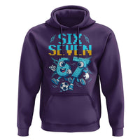 Funny Six Seven Pixel Playing Soccer Hoodie Gen Z Alpha Gift