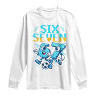 Funny Six Seven Pixel Playing Soccer Long Sleeve Shirt Gen Z Alpha Gift
