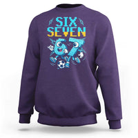 Funny Six Seven Pixel Playing Soccer Sweatshirt Gen Z Alpha Gift