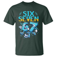 Funny Six Seven Pixel Playing Soccer T Shirt Gen Z Alpha Gift
