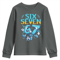 Funny Six Seven Pixel Playing Soccer Youth Sweatshirt Gen Z Alpha Gift