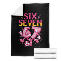Funny Gen Z Alpha Gift Throw Blanket Six Seven Meme Soccer Lover