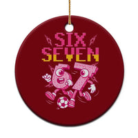 Funny Gen Z Alpha Gift Ceramic Ornament Six Seven Meme Soccer Lover