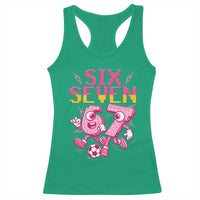 Funny Gen Z Alpha Gift Racerback Tank Top Six Seven Meme Soccer Lover
