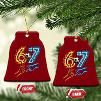 Funny Soccer Lover Ceramic Ornament Six Seven Meme Trending Gift
