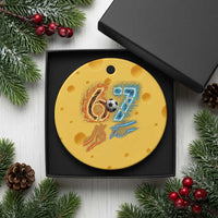 Funny Soccer Lover Ceramic Ornament Six Seven Meme Trending Gift