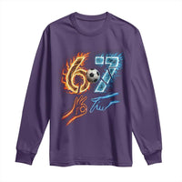 Funny Soccer Lover Long Sleeve Shirt Six Seven Meme Trending Gift