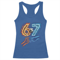 Funny Soccer Lover Racerback Tank Top Six Seven Meme Trending Gift