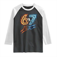 Funny Soccer Lover Raglan Shirt Six Seven Meme Trending Gift