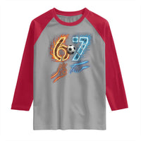 Funny Soccer Lover Raglan Shirt Six Seven Meme Trending Gift