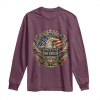 Vintage American Flag Eagle 250th Anniversary Long Sleeve Shirt No Kings In America