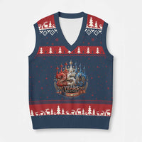 250 Years No Kings V-Neck Knit Sweater Vest Patriotic Independence Anniversary