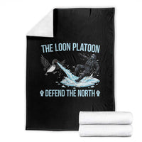 The Loon Platoon Defend The North Throw Blanket Minnesota State Bird Rebel