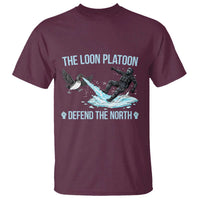 The Loon Platoon Defend The North T Shirt Minnesota State Bird Rebel
