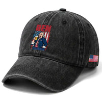 Benjamin Franklin Washed Cotton Baseball Cap Funny Patriotic Founding Father