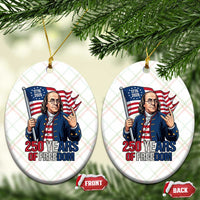 Patriotic Benjamin Franklin Ceramic Ornament 250 Years Of Freedom
