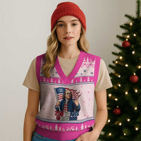Patriotic Benjamin Franklin V-Neck Knit Sweater Vest 250 Years Of Freedom