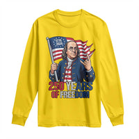 Patriotic Benjamin Franklin Long Sleeve Shirt 250 Years Of Freedom