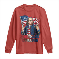 Patriotic Benjamin Franklin Long Sleeve Shirt 250 Years Of Freedom