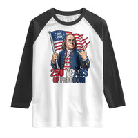 Patriotic Benjamin Franklin Raglan Shirt 250 Years Of Freedom