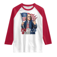 Patriotic Benjamin Franklin Raglan Shirt 250 Years Of Freedom