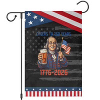 Funny Benjamin Franklin Garden Flag Cheers To 250 Years