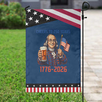 Funny Benjamin Franklin Garden Flag Cheers To 250 Years