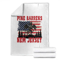Patriotic Jersey Devil Throw Blanket Pine Barrens New Jersey Cryptid