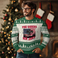 Patriotic Jersey Devil Ugly Christmas Sweater Pine Barrens New Jersey Cryptid