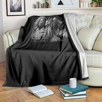 Cryptid Mount Rushmore Throw Blanket Bigfoot Mothman Jersey Devil Chupacabra