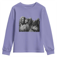 Cryptid Mount Rushmore Youth Sweatshirt Bigfoot Mothman Jersey Devil Chupacabra