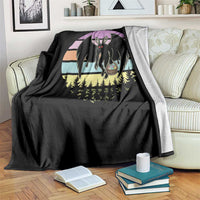 Retro Sunset Mothman Easter Egg Hunt Throw Blanket Cryptid Lover Gift