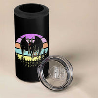 Retro Sunset Mothman Easter Egg Hunt 4 in 1 Can Cooler Tumbler Cryptid Lover Gift