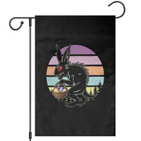 Retro Sunset Chupacabra Easter Egg Hunt Garden Flag Cryptid Lover Gift