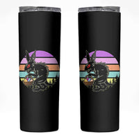 Retro Sunset Chupacabra Easter Egg Hunt Skinny Tumbler Cryptid Lover Gift