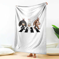 Funny Easter Bunny Bigfoot Mothman Throw Blanket Cryptid Lover Gift