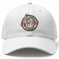 Funny Skeleton Twin Dad Make It A Double Baseball Cap Expecting Fathers Day Gift