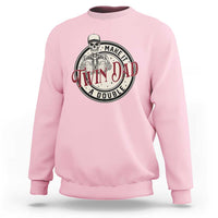 Funny Skeleton Twin Dad Make It A Double Sweatshirt Expecting Fathers Day Gift