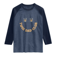 Twin Dad Club Raglan Shirt Funny Father Of Twins Fathers Day Gift