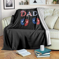Patriotic Twin Dad American Flag Throw Blanket Father Of Twins USA Gift