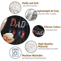 Patriotic Twin Dad American Flag Throw Blanket Father Of Twins USA Gift