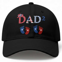 Patriotic Twin Dad American Flag Baseball Cap Father Of Twins USA Gift