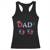 Patriotic Twin Dad American Flag Racerback Tank Top Father Of Twins USA Gift