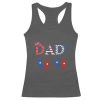 Patriotic Twin Dad American Flag Racerback Tank Top Father Of Twins USA Gift