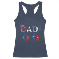 Patriotic Twin Dad American Flag Racerback Tank Top Father Of Twins USA Gift