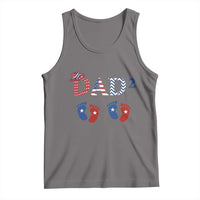 Patriotic Twin Dad American Flag Tank Top Father Of Twins USA Gift