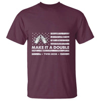 Twin Mom T Shirt Make It A Double Patriotic USA Flag Gift
