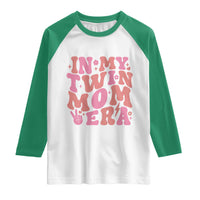 In My Twin Mom Era Raglan Shirt Funny Mama Twin Pregnancy Announcement